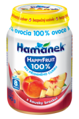 snack with pieces of peach HappyFruit Hamánek