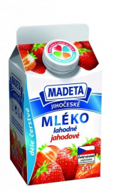 Jihočeské delicious strawberry milk Madeta
