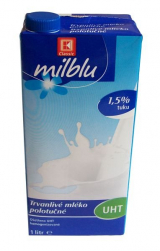 skimmed milk 1.5% fat durable Milblu