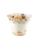 yogurt with muesli and peach CrossCafe