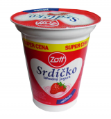 Heart strawberry yogurt