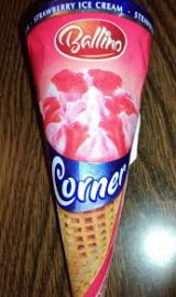 Lidl strawberry ice cream cone Ballino