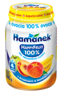 snack with peaches and bananas HappyFruit Hamánek