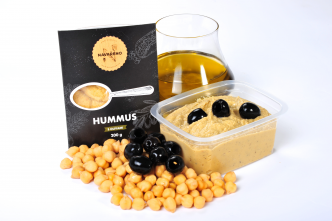Hummus with olives Welded