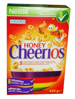 Honey Cheerios whole grain cereal rings with honey Nestlé
