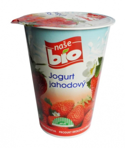 Our Bio strawberry yogurt