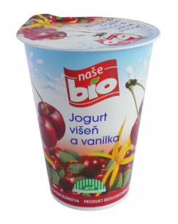Our bio cherry and vanilla yogurt