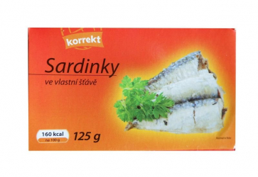 Sardines in own juice Korrekt