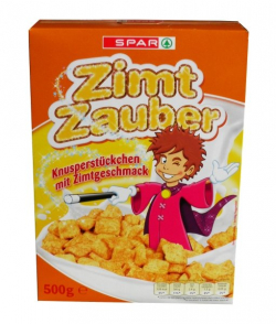 Zimt Zauber squares cereal with sugar and cinnamon